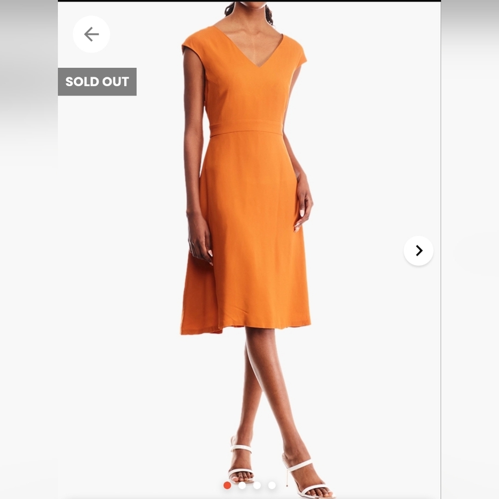 Massimo Dutti Orange Midi Dress New With Tags